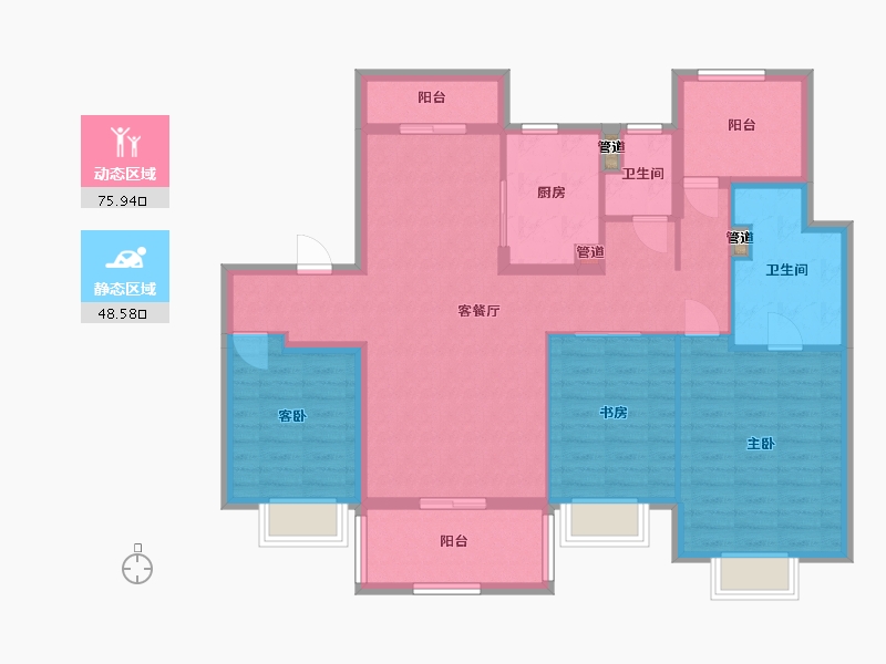 广东省-惠州市-新城鹿江风华-112.15-户型库-动静分区