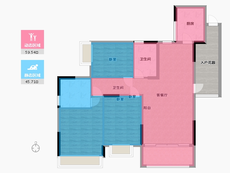 湖南省-衡阳市-博达新桂城-104.61-户型库-动静分区