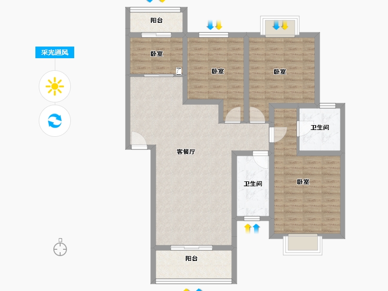 湖北省-孝感市-华隆上城-99.24-户型库-采光通风