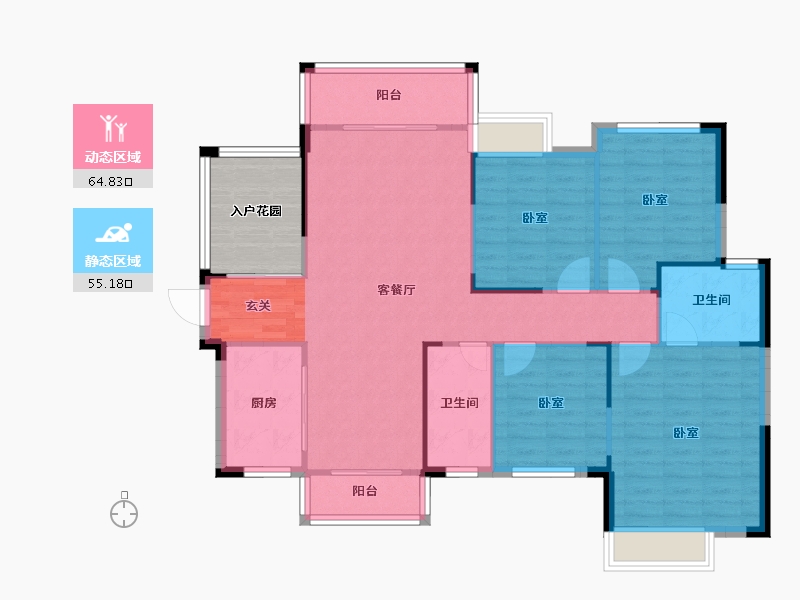 湖南省-邵阳市-御景城市广场-116.57-户型库-动静分区