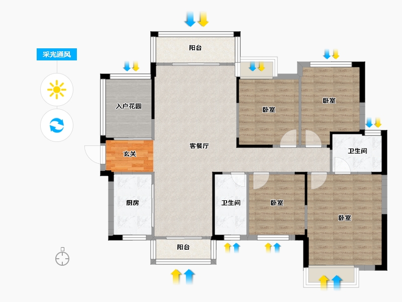 湖南省-邵阳市-御景城市广场-116.57-户型库-采光通风