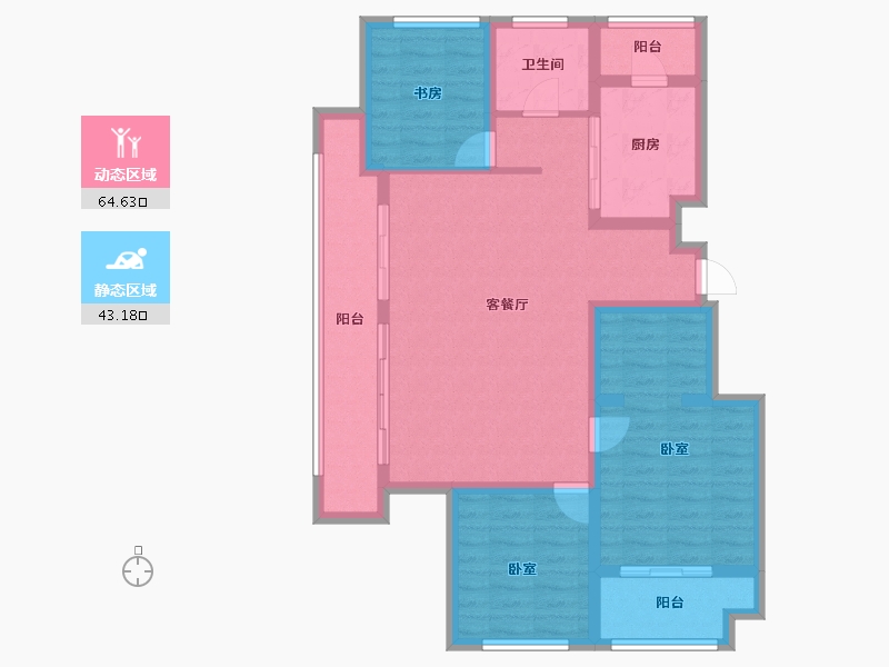 山东省-淄博市-自在庄园-96.00-户型库-动静分区