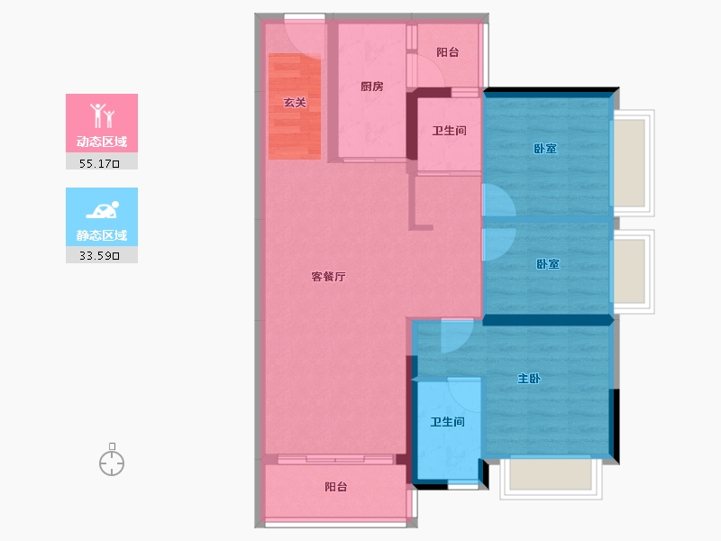 广东省-佛山市-高明碧桂园峰会-79.19-户型库-动静分区