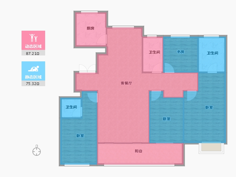 山东省-聊城市-精诚·中央华府-150.36-户型库-动静分区