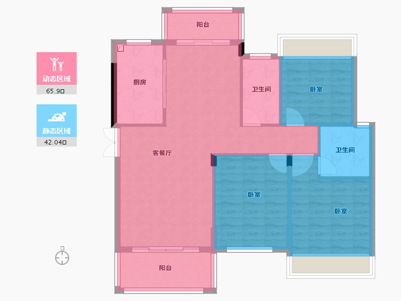 湖南省-衡阳市-阳光美城-98.62-户型库-动静分区