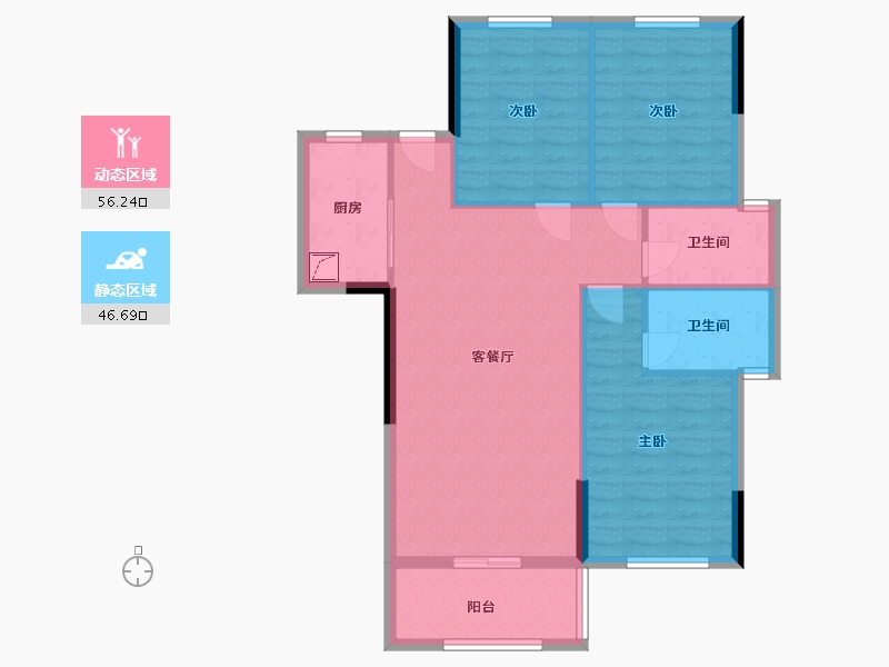 湖南省-长沙市-融信澜悦-93.37-户型库-动静分区