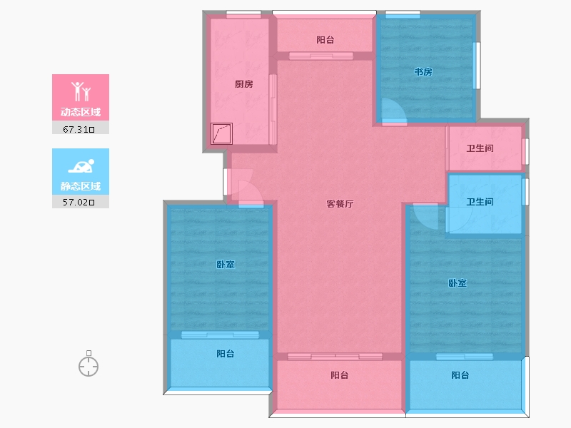 河北省-石家庄市-赫石府-111.38-户型库-动静分区