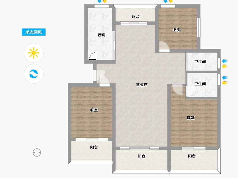 河北省-石家庄市-赫石府-111.38-户型库-采光通风