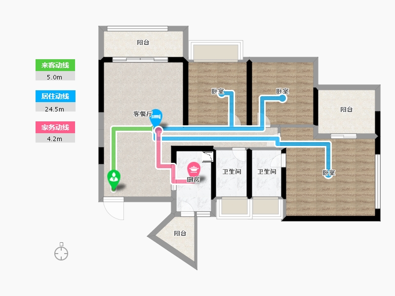 广东省-深圳市-嘉信云峰公馆住宅-92.99-户型库-动静线