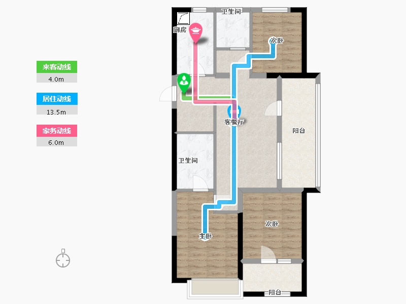 山东省-青岛市-龙湖龙誉城-87.20-户型库-动静线