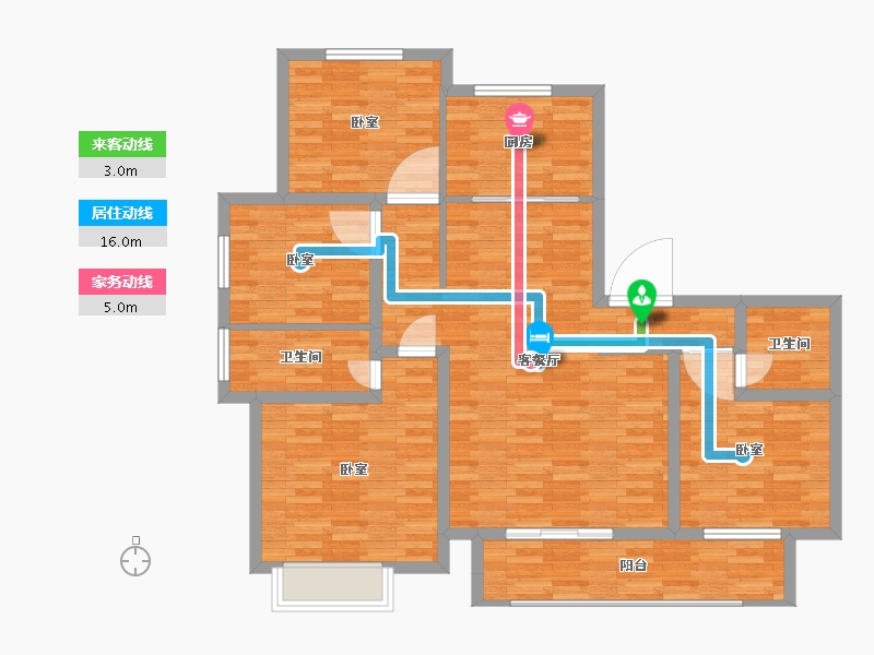 山东省-济宁市-绿郡公馆-106.95-户型库-动静线