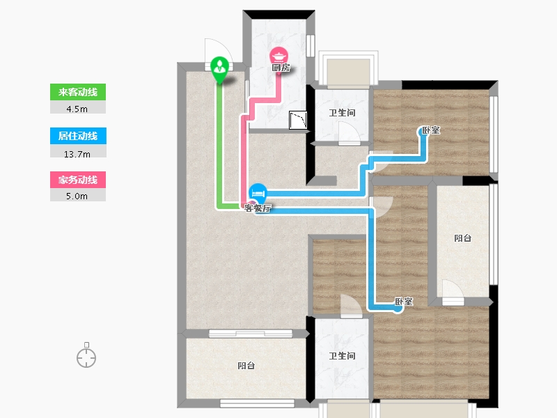 广东省-深圳市-深圳卓越中寰-75.99-户型库-动静线