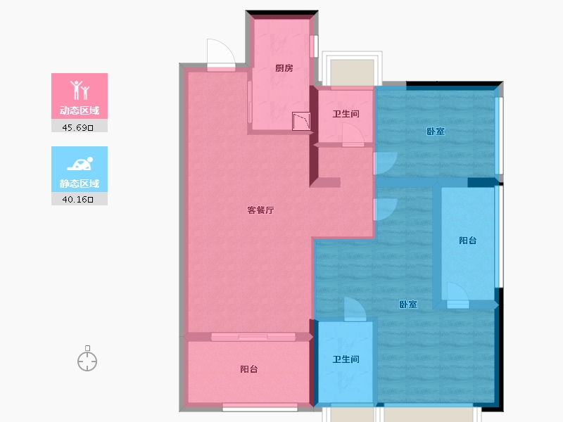 广东省-深圳市-深圳卓越中寰-75.99-户型库-动静分区