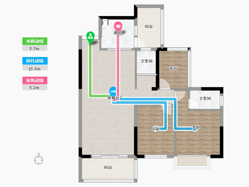 湖南省-湘潭市-银港国际-93.36-户型库-动静线