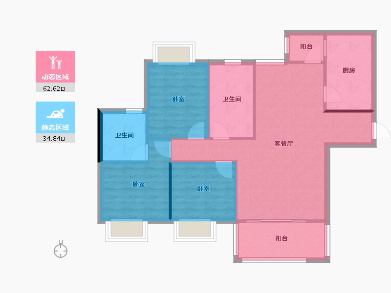 广东省-东莞市-华建骏景园-88.62-户型库-动静分区