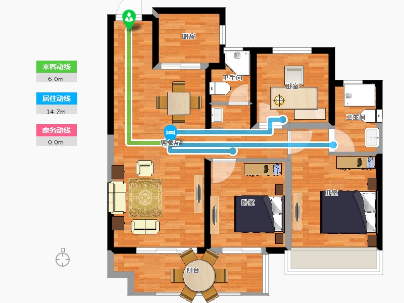 江苏省-宿迁市-华鸿中梁万珑府-89.00-户型库-动静线