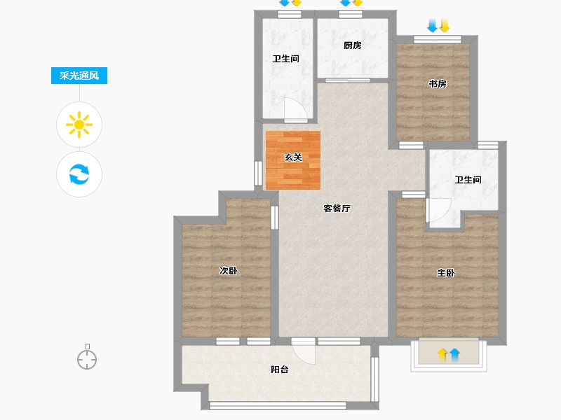 山东省-青岛市-青岛佳诺华国际医养健康小镇-86.40-户型库-采光通风