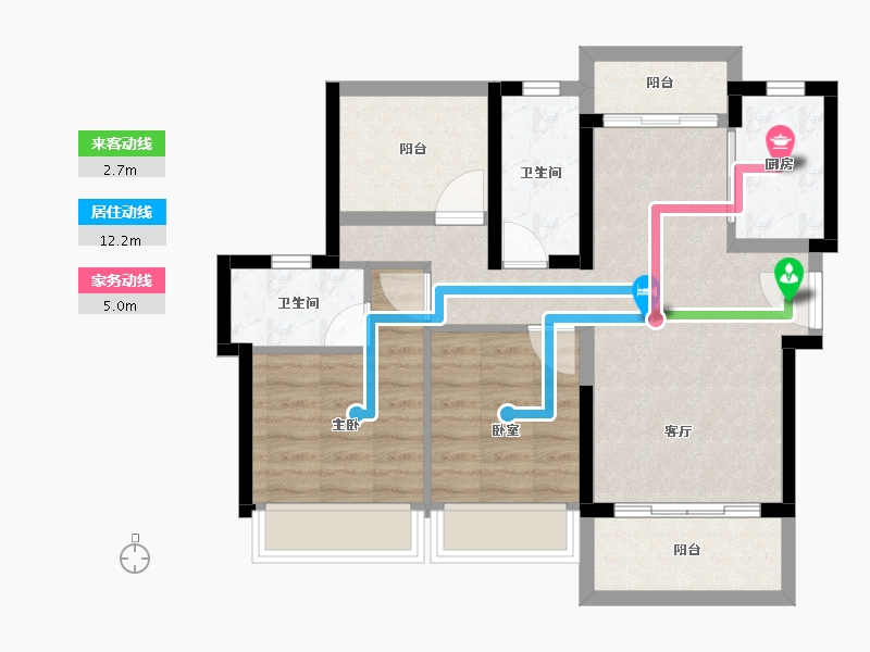 广东省-惠州市-龙光玖榕府-72.31-户型库-动静线