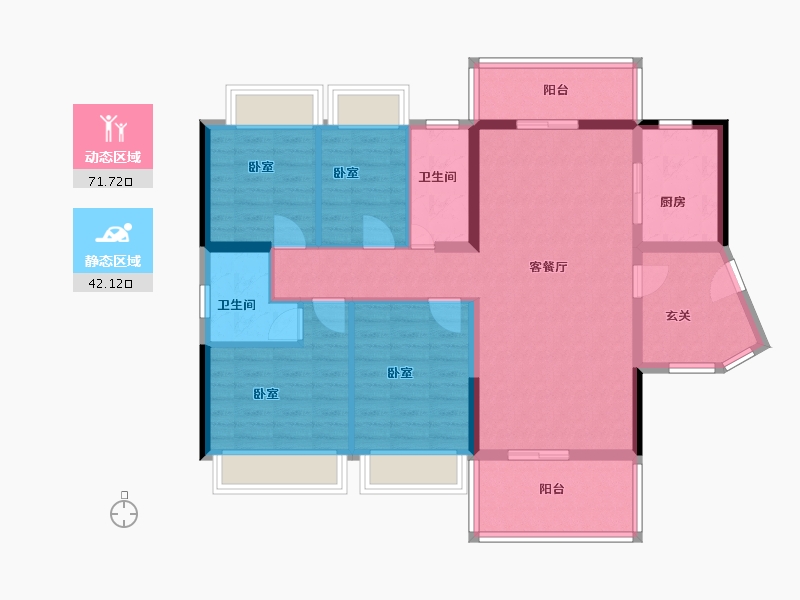 广东省-河源市-汇景·九里湾花园-101.48-户型库-动静分区