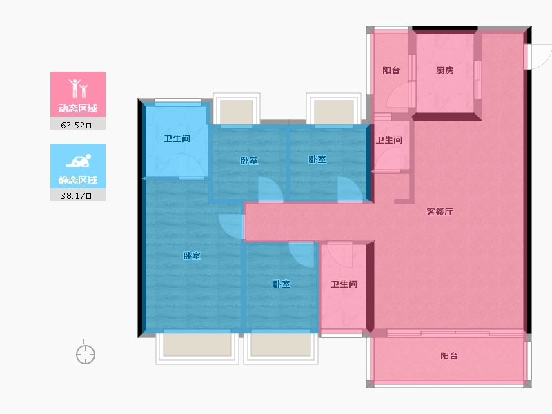 广东省-河源市-东江湾1号-91.02-户型库-动静分区