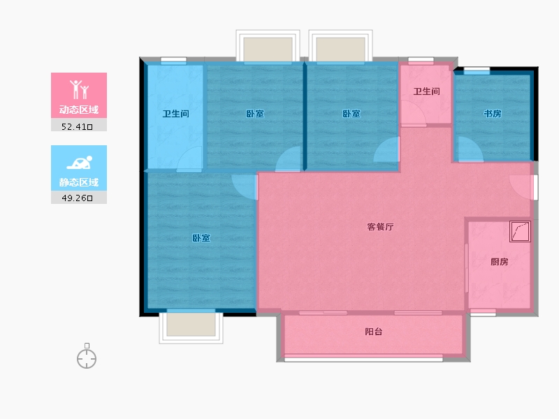 广东省-东莞市-金地风华-92.71-户型库-动静分区