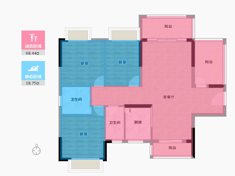 广东省-阳江市-阳江·钧明里-96.35-户型库-动静分区