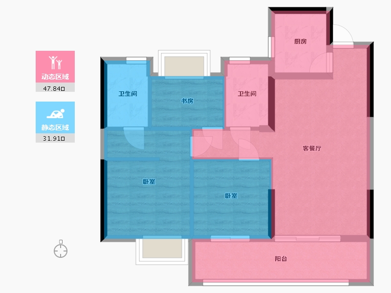 福建省-福州市-恒荣九洲悦城-71.00-户型库-动静分区