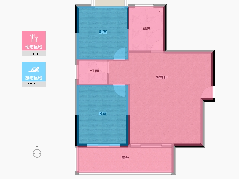 湖北省-孝感市-清华园清华广场-75.51-户型库-动静分区