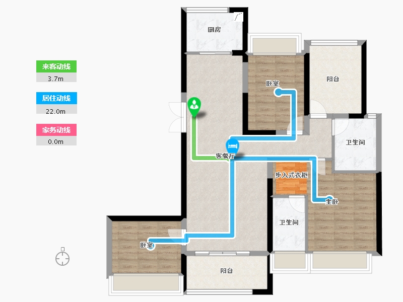 广东省-佛山市-美的绿城凤起兰庭-104.77-户型库-动静线