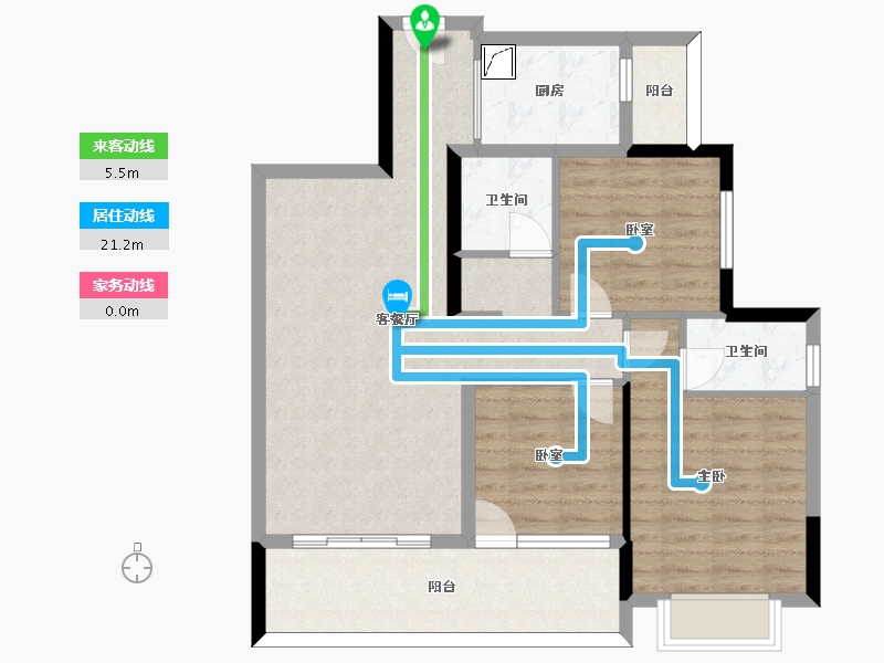 贵州省-安顺市-安顺百里城-88.64-户型库-动静线