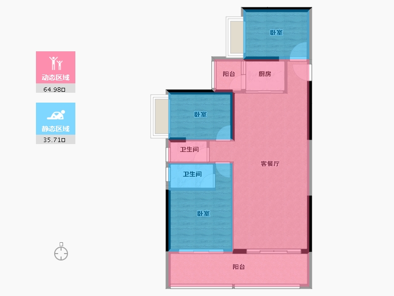 广东省-汕头市-铭荟花园-91.45-户型库-动静分区