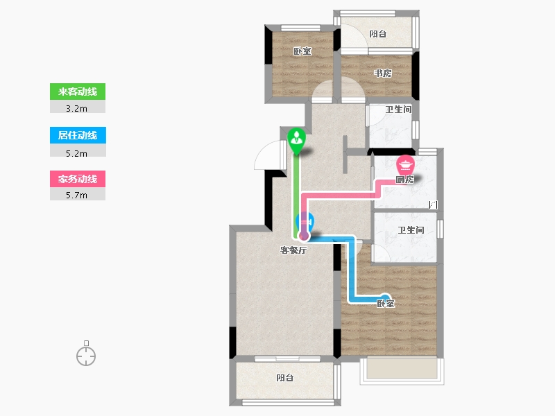 湖南省-岳阳市-澳海富春山居-75.26-户型库-动静线