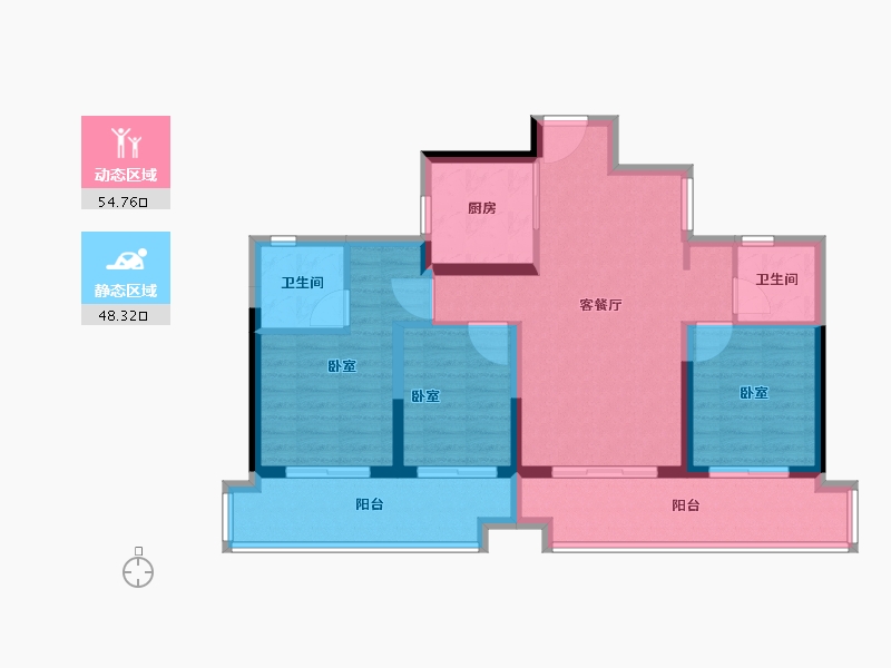 湖南省-衡阳市-中泰天境-92.00-户型库-动静分区