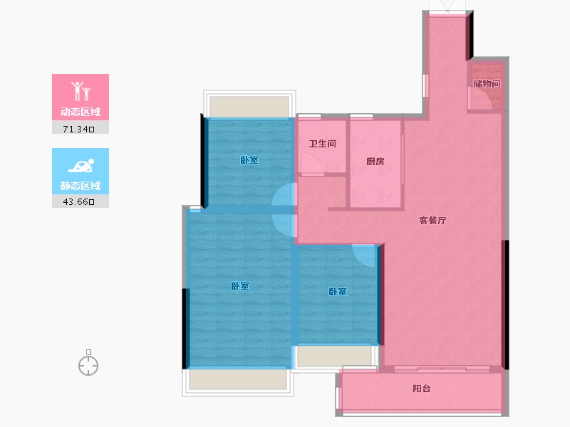 湖南省-衡阳市-国贸·前海湾-104.00-户型库-动静分区