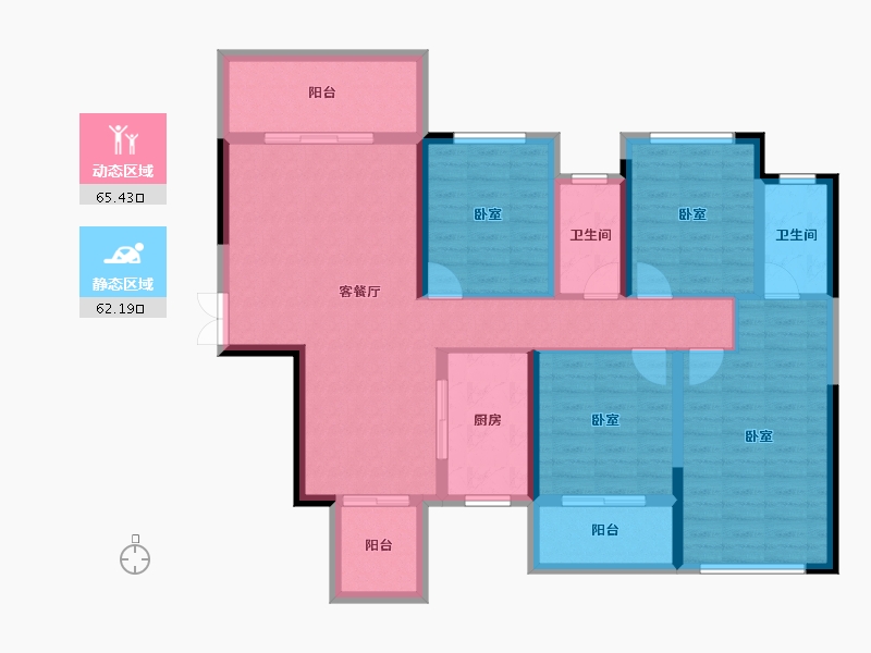 湖南省-衡阳市-鸿运府-114.00-户型库-动静分区