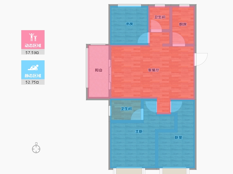 江苏省-宿迁市-新城悦隽-98.00-户型库-动静分区