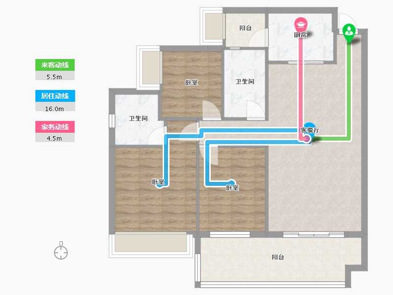 湖南省-衡阳市-胜邦 御景东方-92.48-户型库-动静线