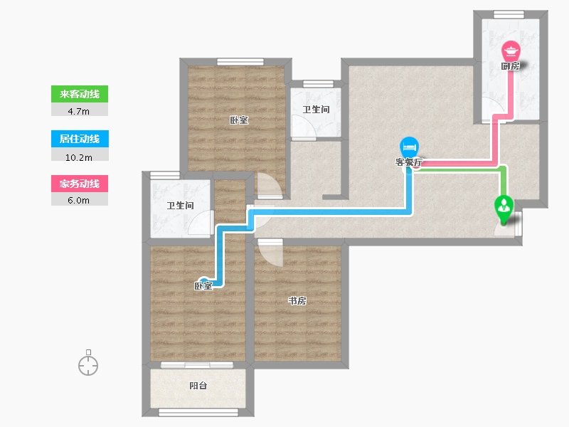 宁夏回族自治区-银川市-军安家园-87.00-户型库-动静线