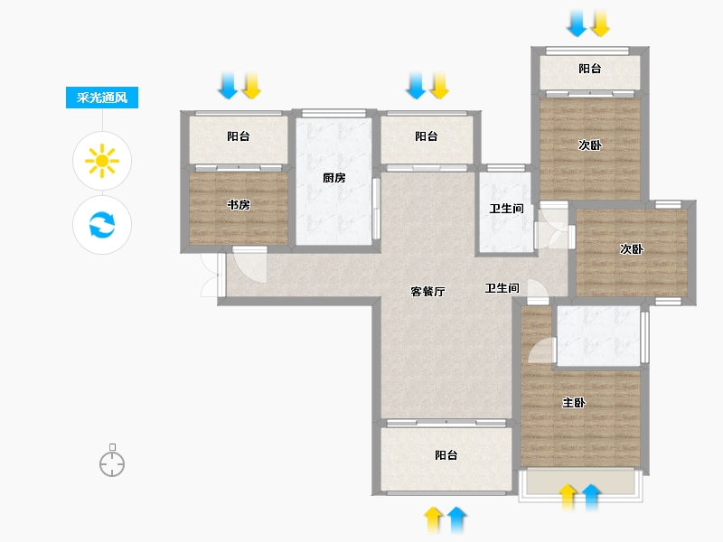 福建省-莆田市-万好国际ECO城-122.06-户型库-采光通风