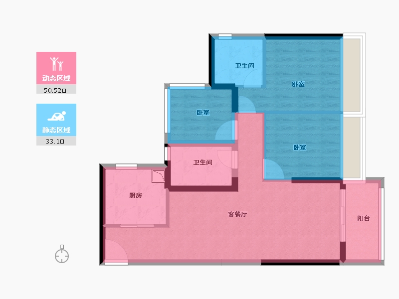 广东省-广州市-保利阅云台-74.00-户型库-动静分区