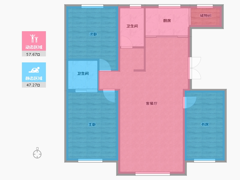 吉林省-长春市-吉森漫桦林-95.01-户型库-动静分区