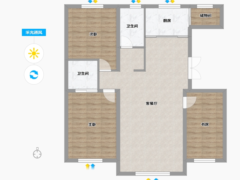 吉林省-长春市-吉森漫桦林-95.01-户型库-采光通风