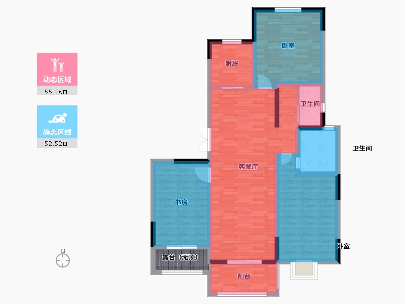 河南省-开封市-长基雁月湾-99.77-户型库-动静分区