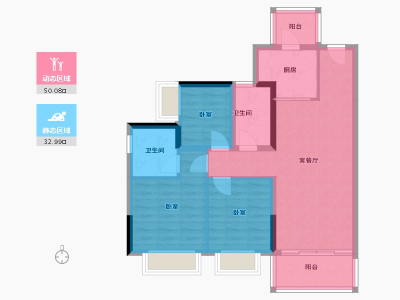 广东省-河源市-方圆·河源月岛首府-73.60-户型库-动静分区