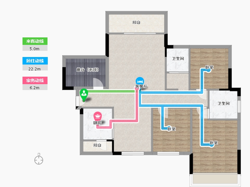 湖南省-衡阳市-山水文苑-105.80-户型库-动静线