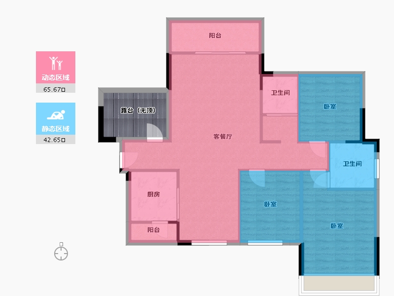 湖南省-衡阳市-山水文苑-105.80-户型库-动静分区