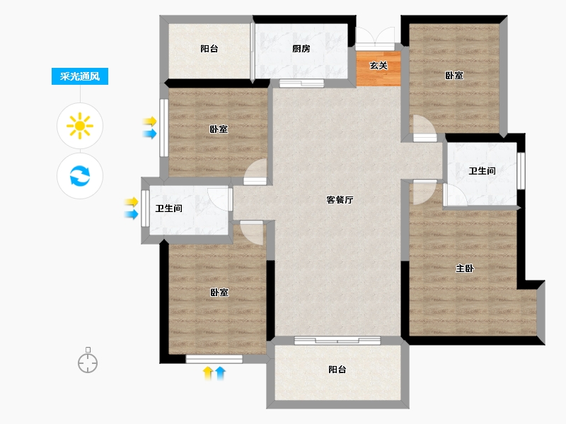 湖南省-衡阳市-鸿运府-97.19-户型库-采光通风