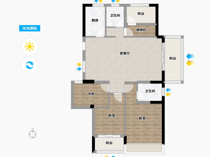 湖南省-衡阳市-衡阳罗马都市-95.28-户型库-采光通风