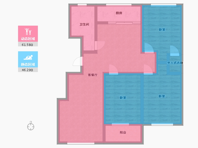 山东省-淄博市-新城·誉府-95.17-户型库-动静分区