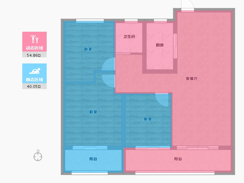 山东省-淄博市-福园-85.57-户型库-动静分区